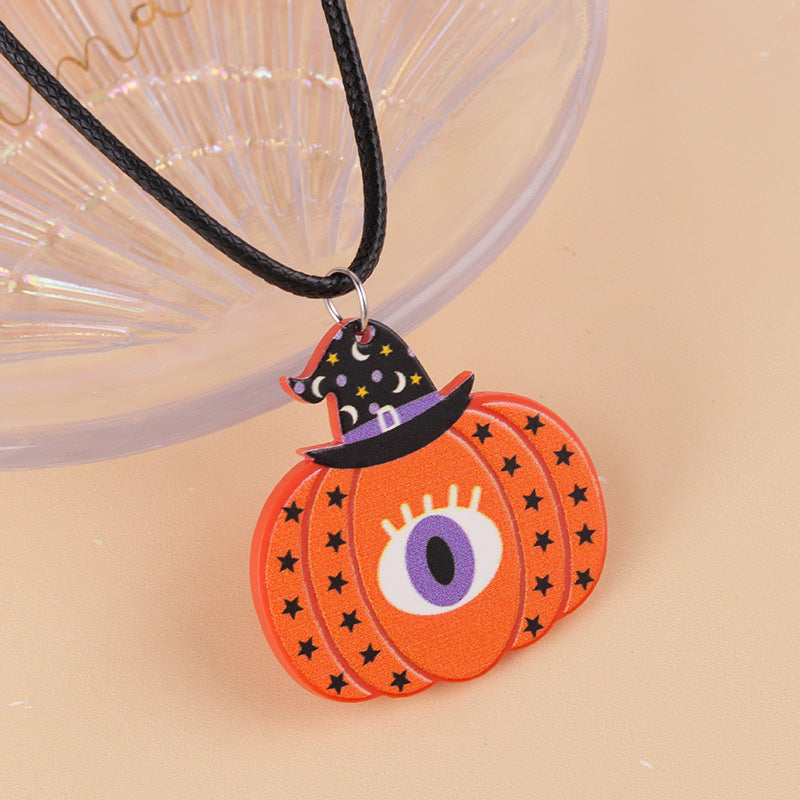 Wholesale Hot Sale Halloween Series Cartoon Fun Ghost Pumpkin Necklace